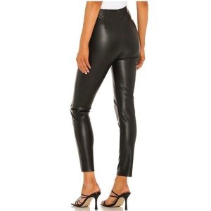 Free People Leather Pants - Spitfire Stacked Skinny Legging Black Size 28
